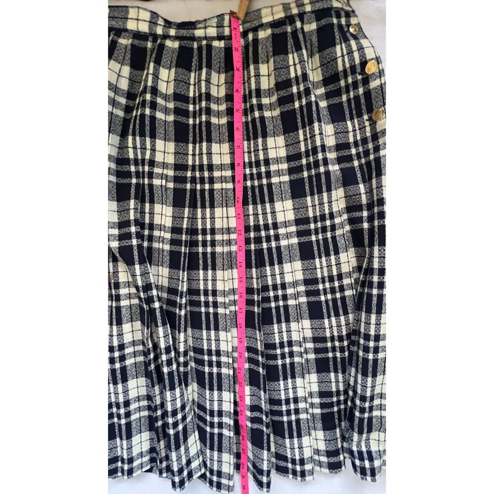 Vintage Pendleton Wool Plaid Black White Women's Skirt Size  12 - Picture 8 of 12